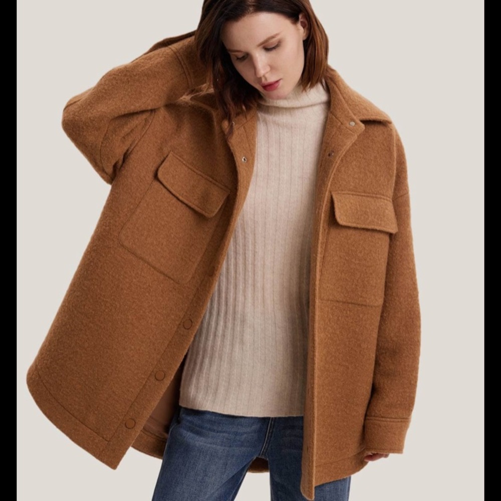 Nap wool shirt coat